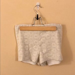 Free People Lace High Waisted White Shorts